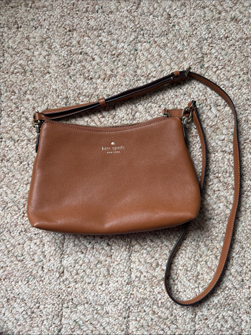kate spade tan pebbled leather crossbody bag